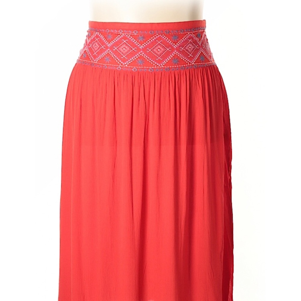 NWOT Urban Girl Coral Embroidered Long Skirt